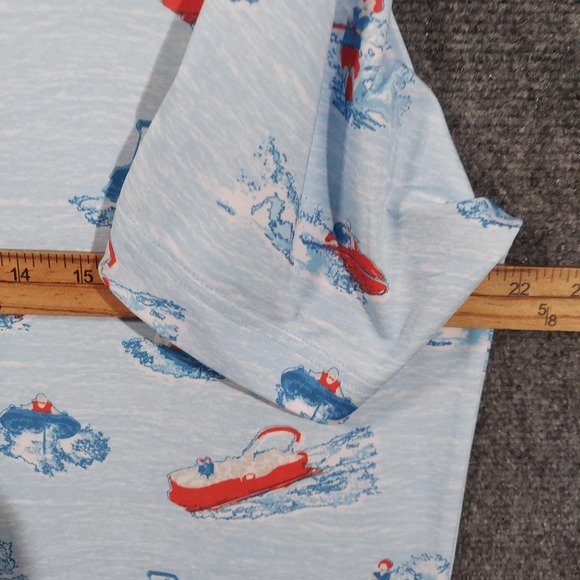 Waggle Polo Shirt Mens Large Light Blue Lake Life Golf Performance Stretch - Picture 5 of 8